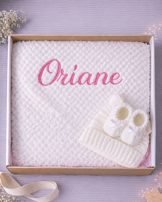 White Personalised New Baby Gift Box