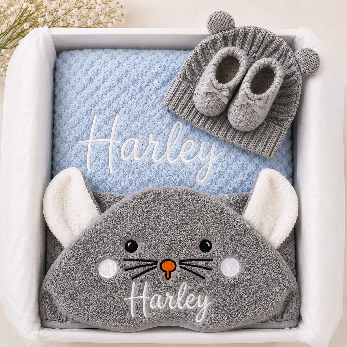 Personalised Blanket gift set