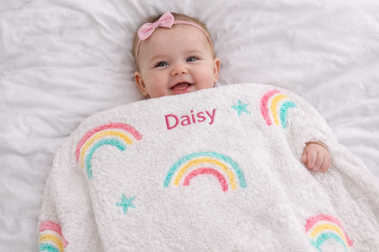 Personalised Rainbow Baby Blanket