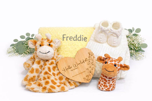 Personalised Giraffe Baby Gift Set