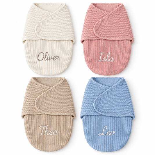 Personalised Chenille Cellular Swaddle Wrap age 0-3