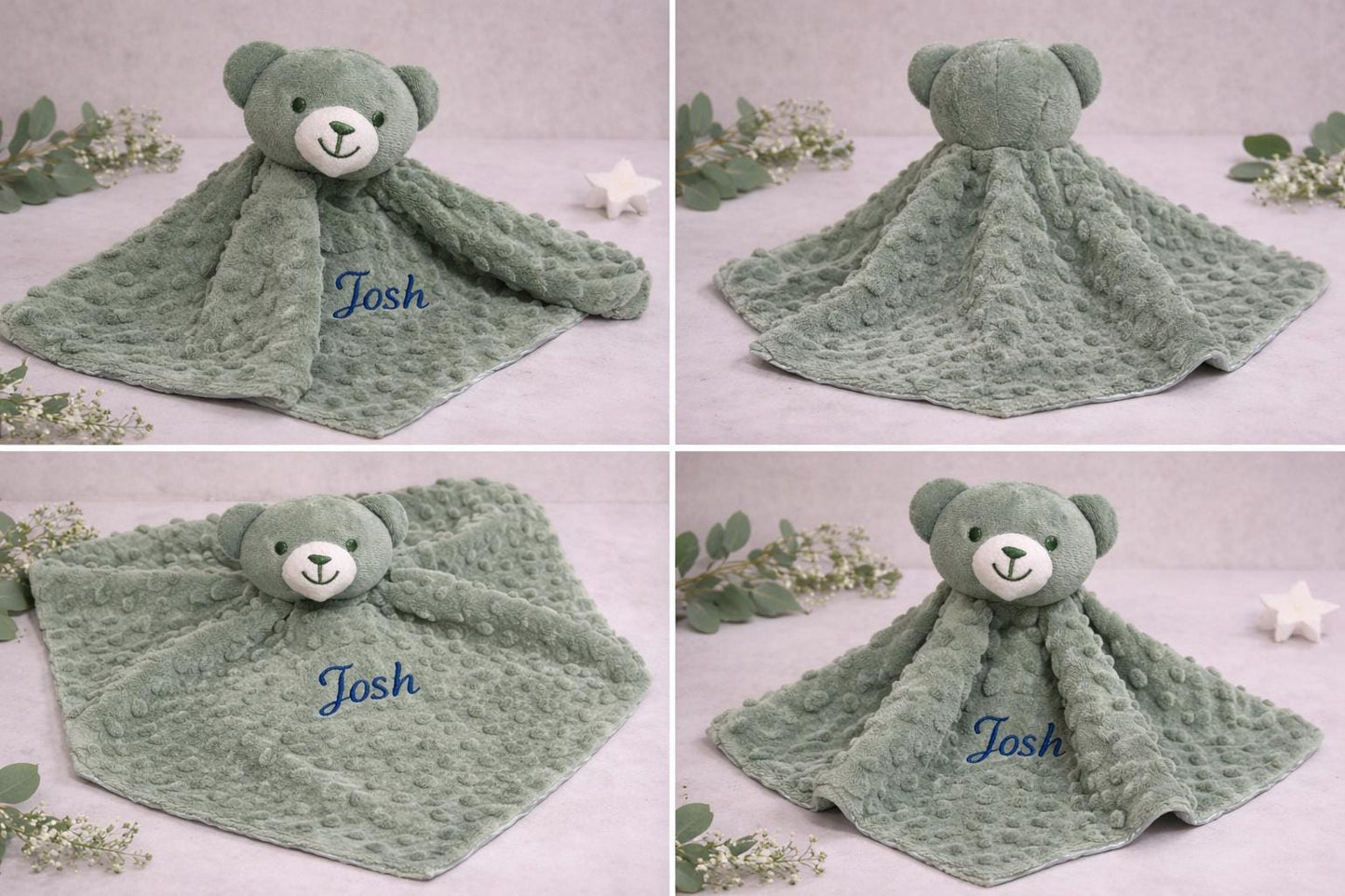 Personalised Teddy Comforter Baby Gift Set