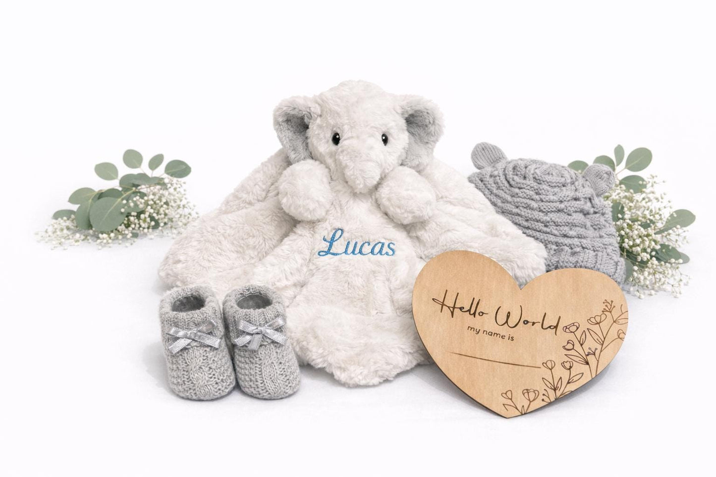 Personalised Elephant Baby Gift Set