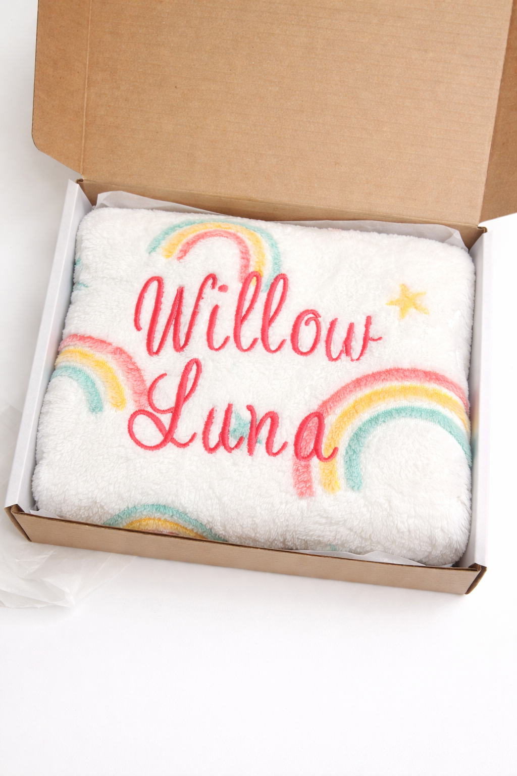 Personalised Rainbow Baby Gift Set