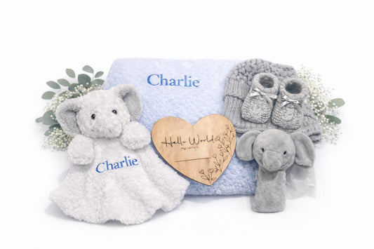 Personalised Elephant Baby Gift Set