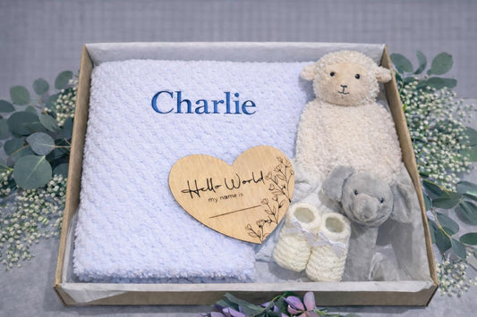 Personalised Lamb Baby Gift Set