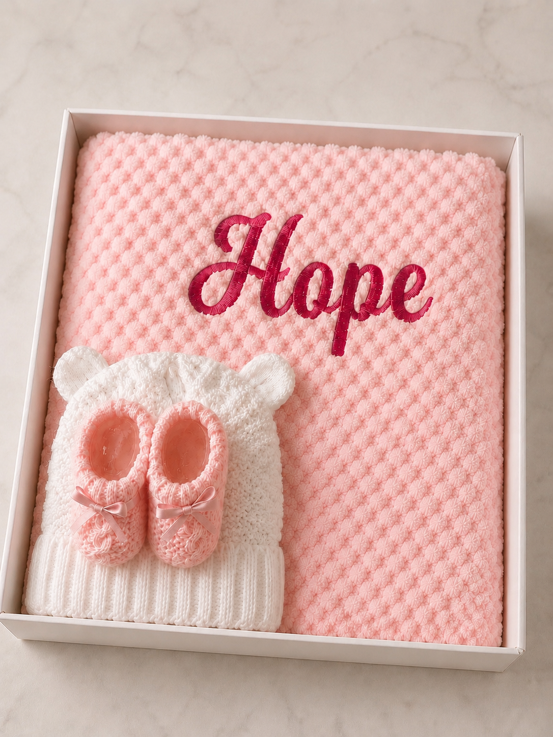 Pink Personalised Baby gift Set