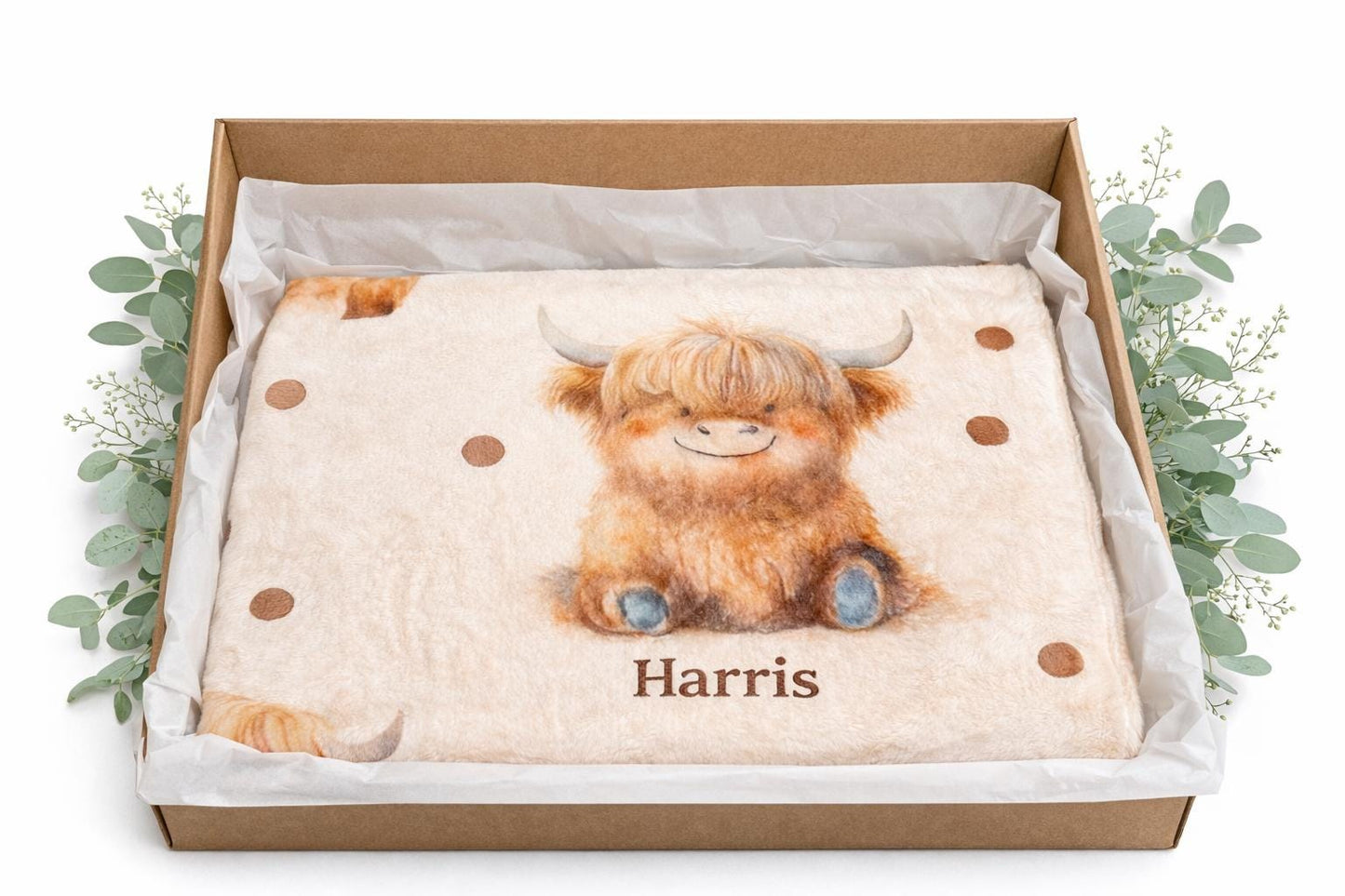 Personalised Highland Cow Baby Gift Set