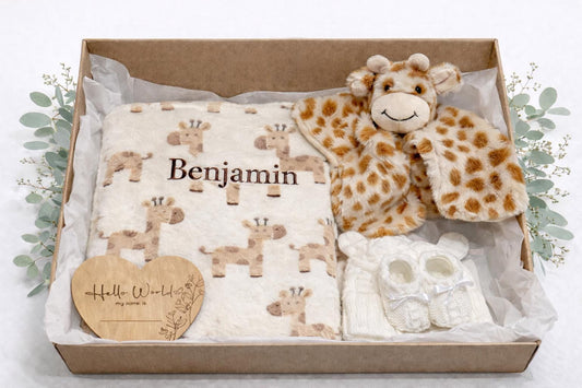 Personalised Giraffe Baby Gift Set