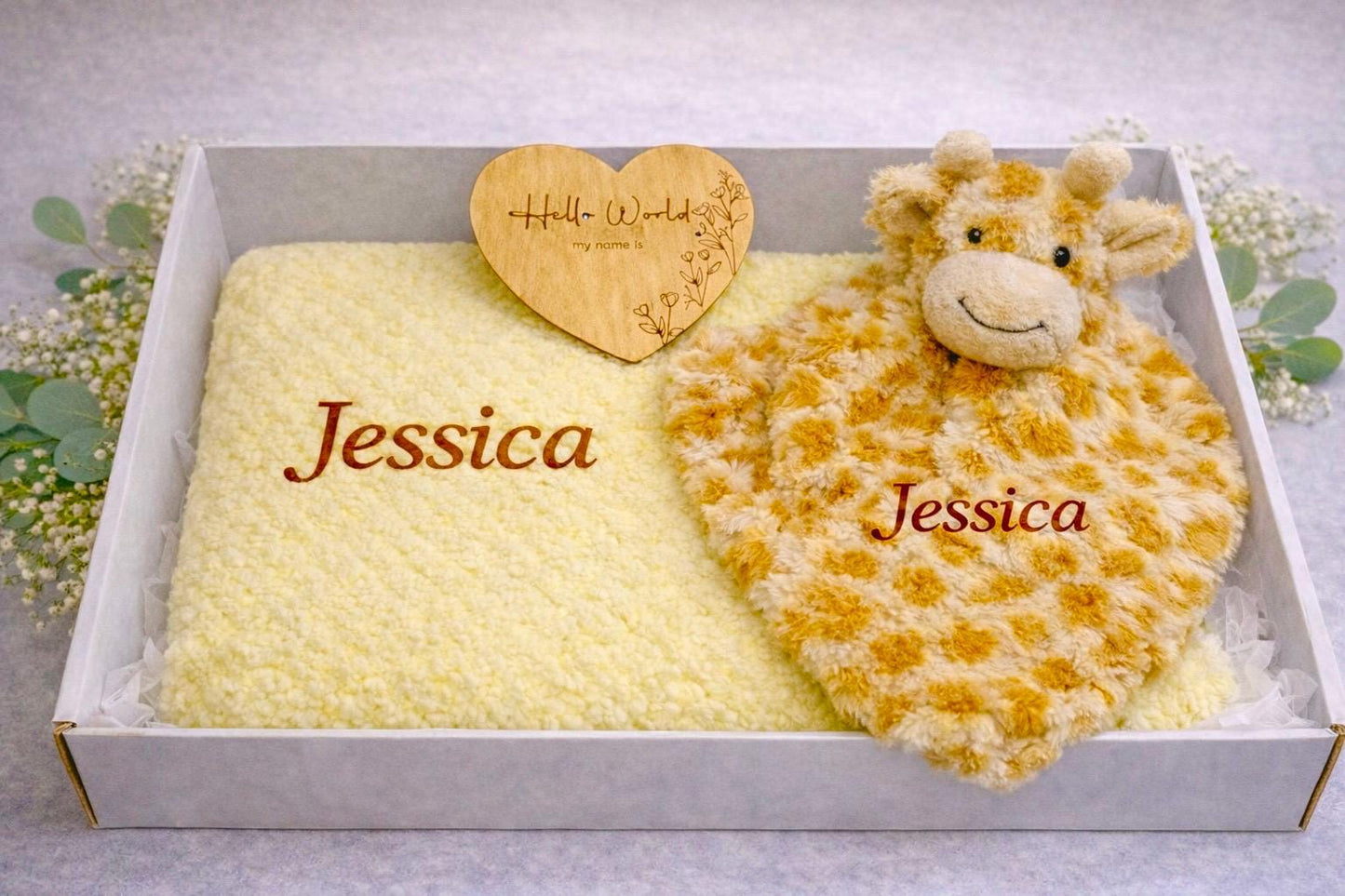 Personalised Giraffe Baby Gift Set