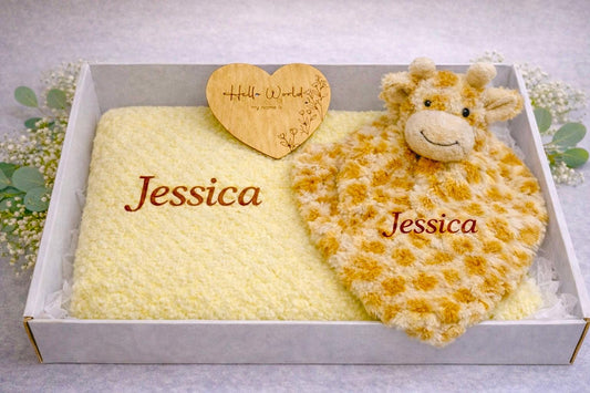 Personalised Giraffe Baby Gift Set