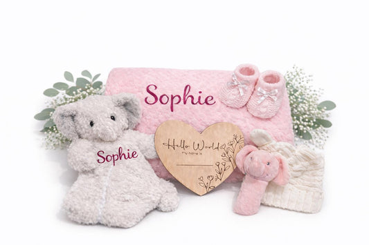Personalised Elephant Baby Gift Set