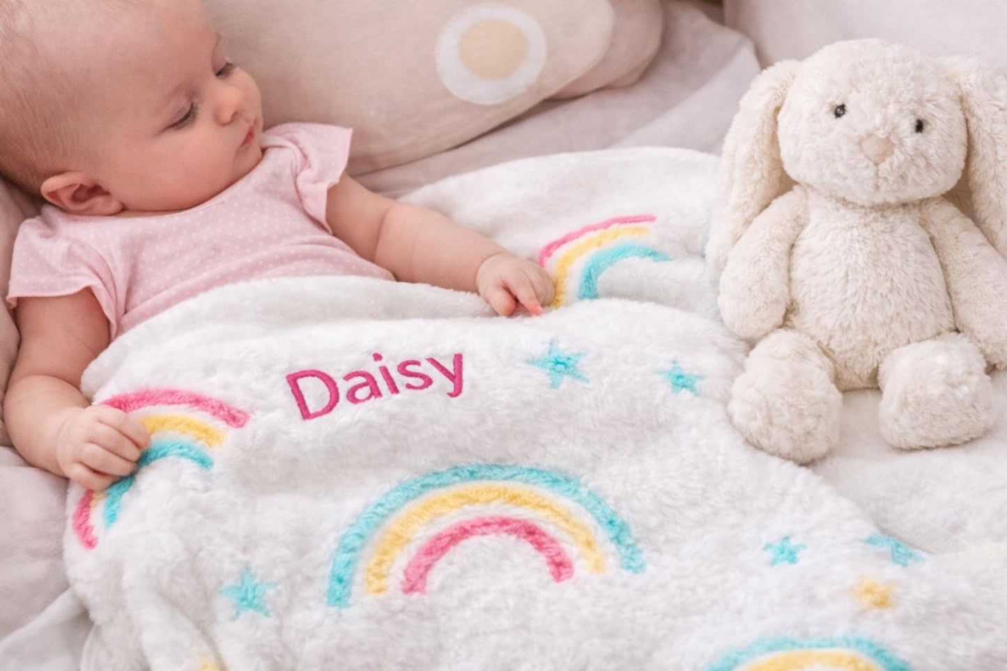 Personalised Rainbow Baby Blanket