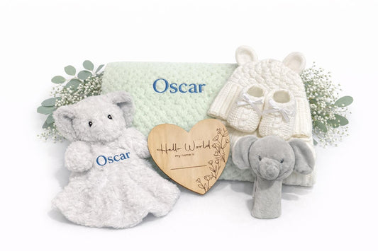Personalised Elephant Baby Gift Set