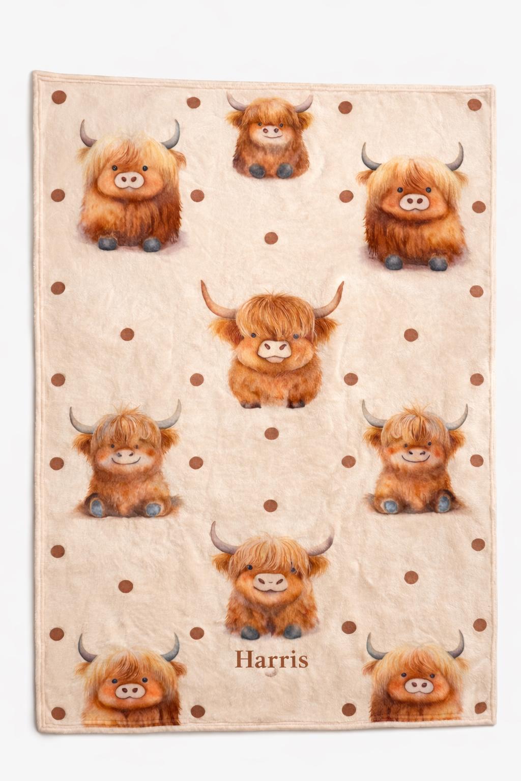 Personalised Highland Cow Baby Gift Set