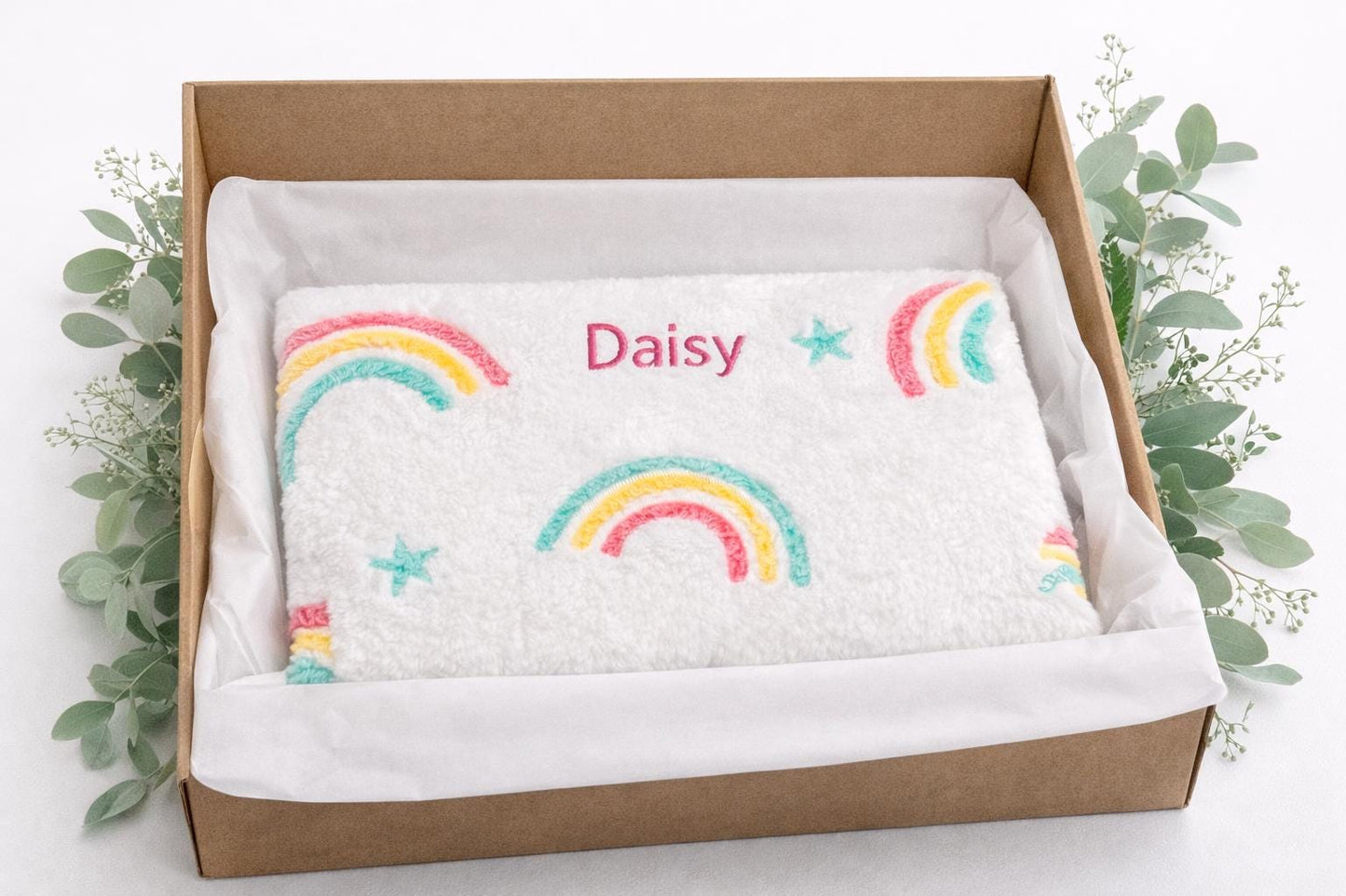 Personalised Rainbow Baby Blanket