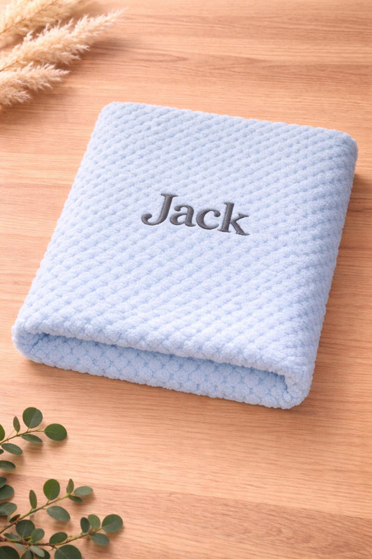 Personalised Blue Baby Blanket