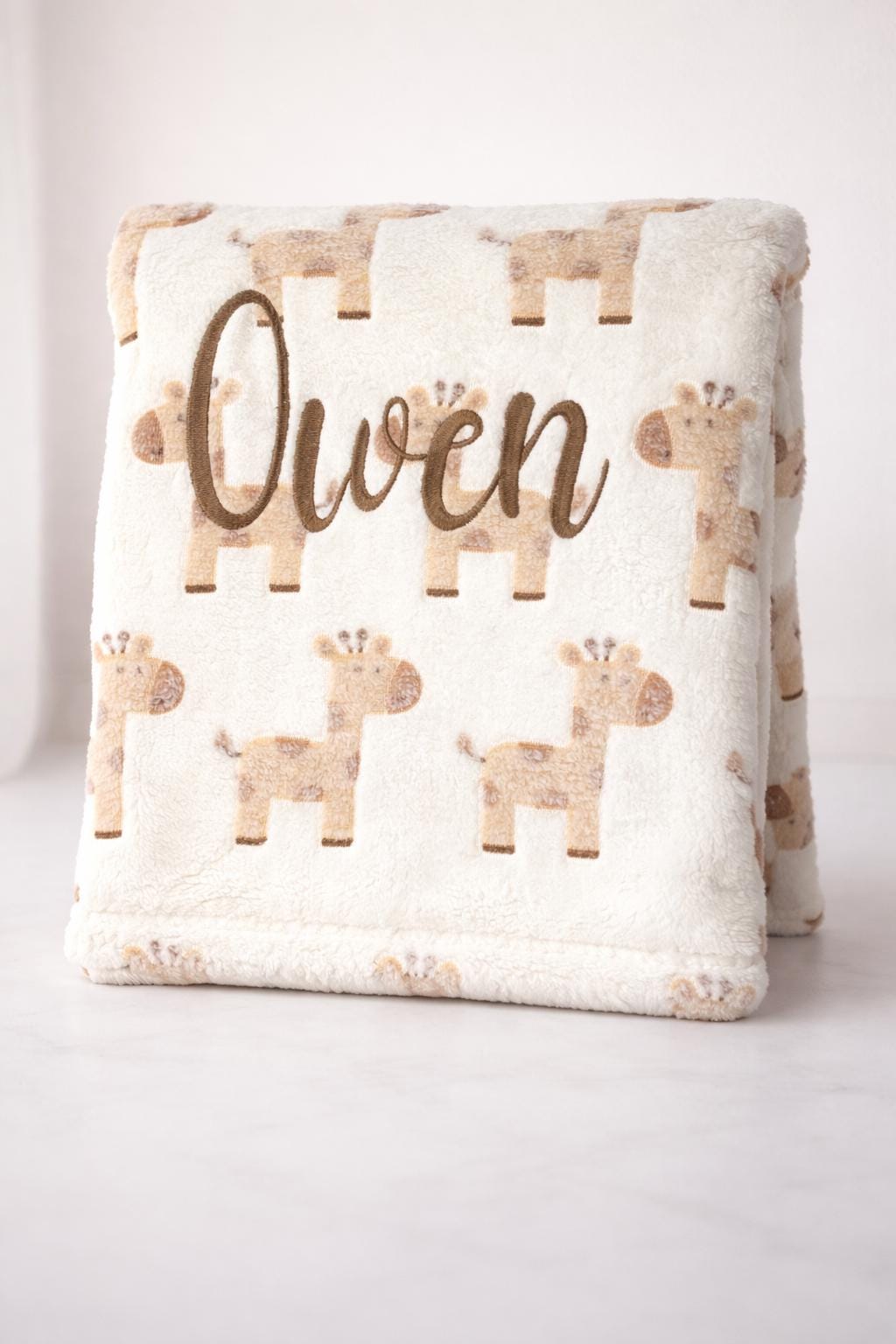Personalised Giraffe baby blanket