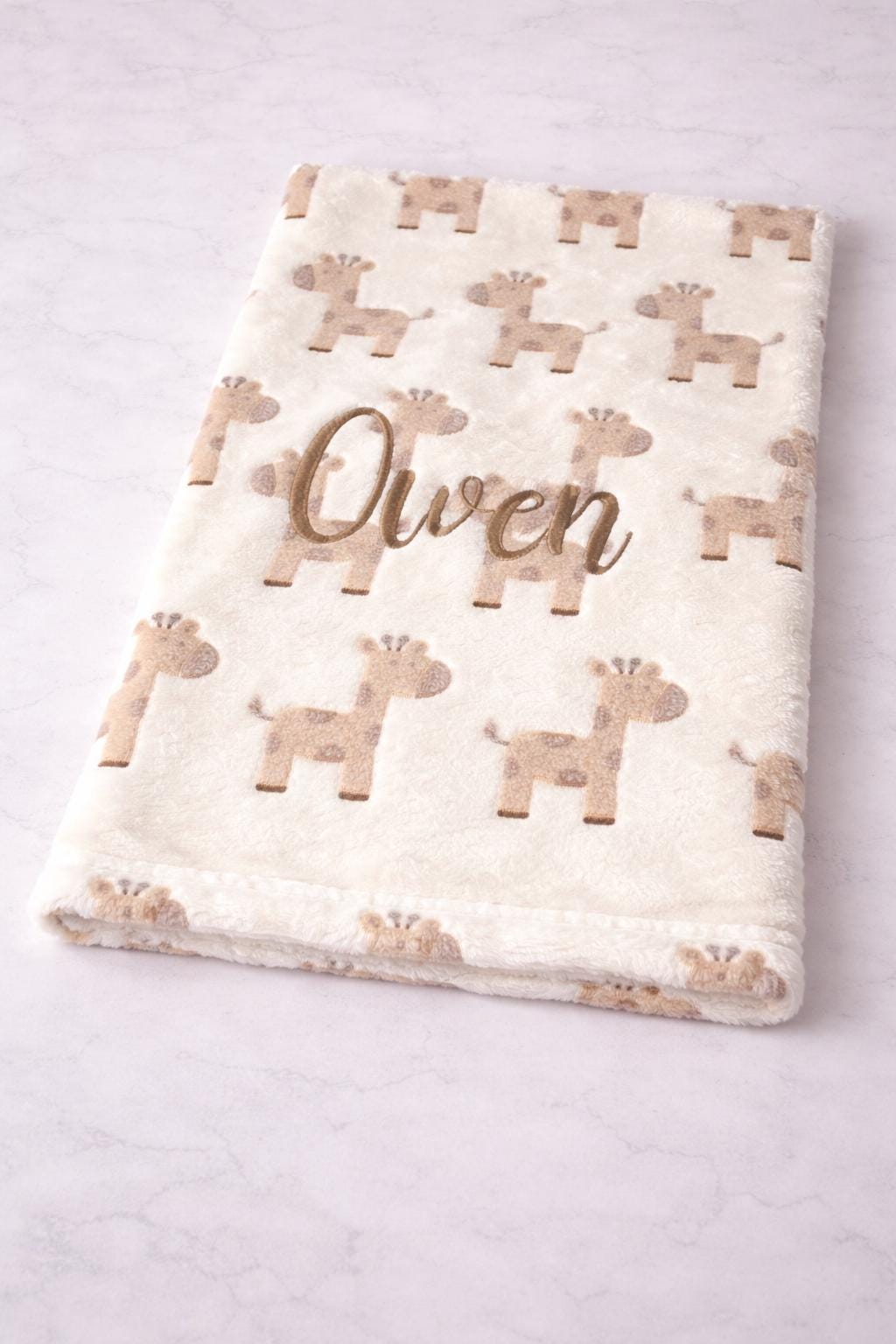 Personalised Giraffe baby blanket