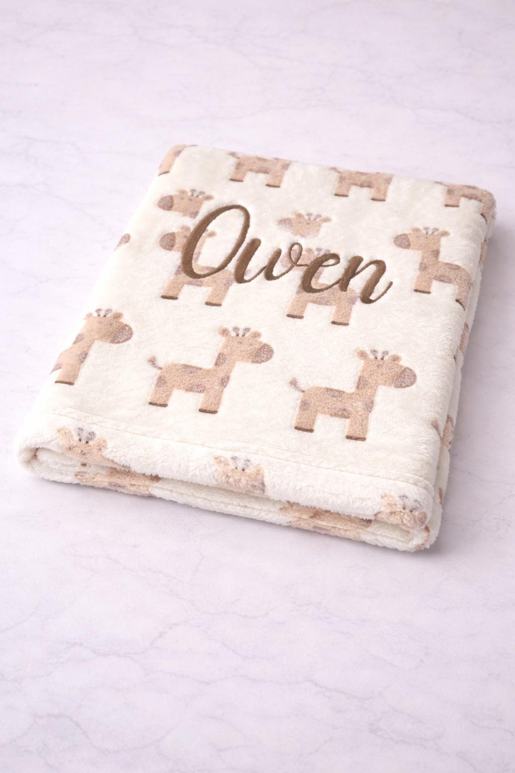 Personalised Giraffe baby blanket
