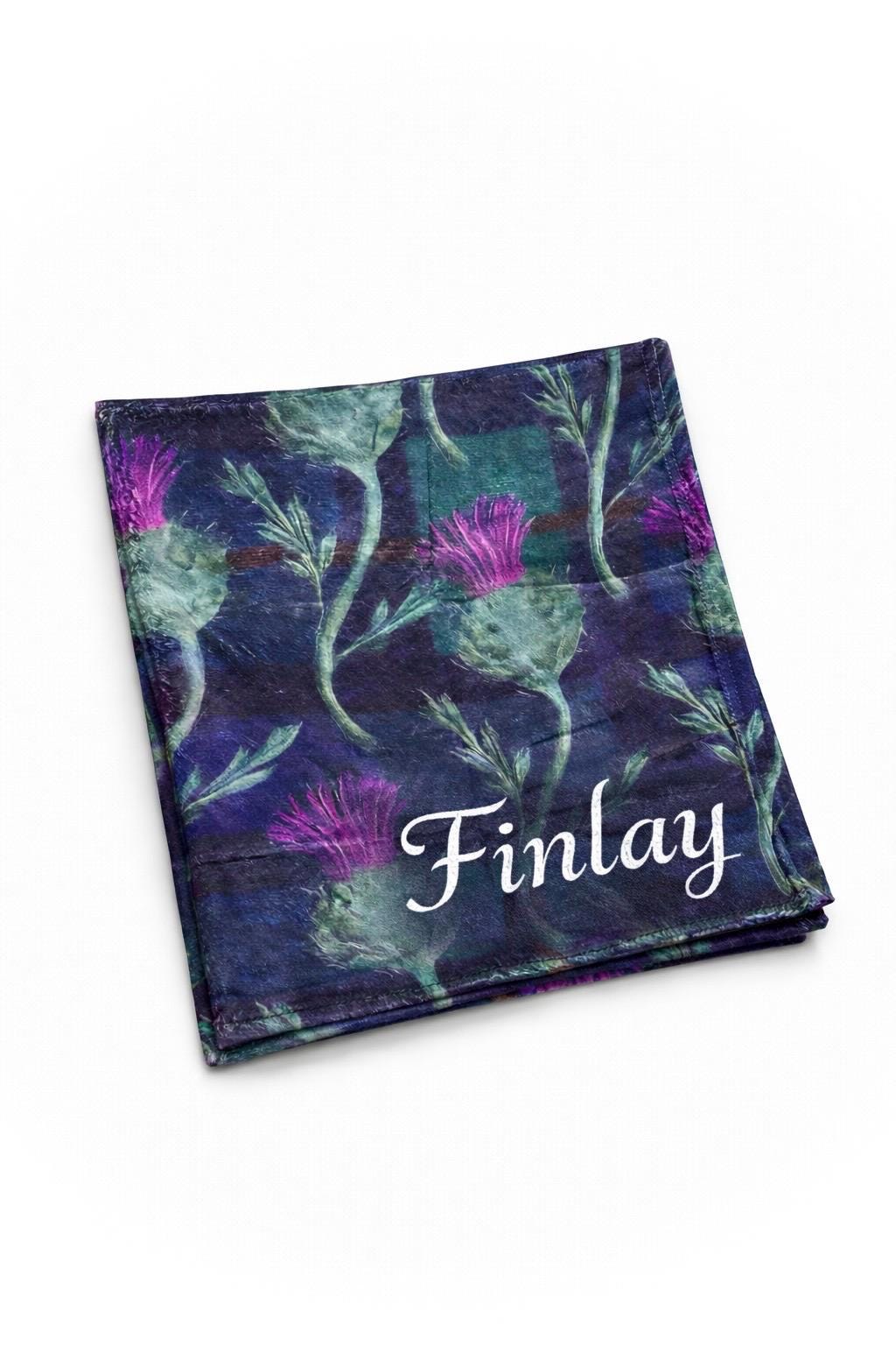 Personalised Thistle Tartan Baby Blanket