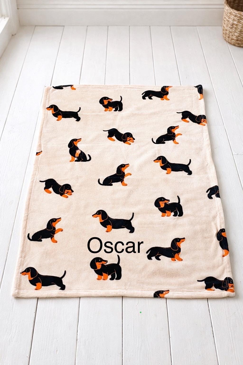 Personalised Dachshund Baby Blanket