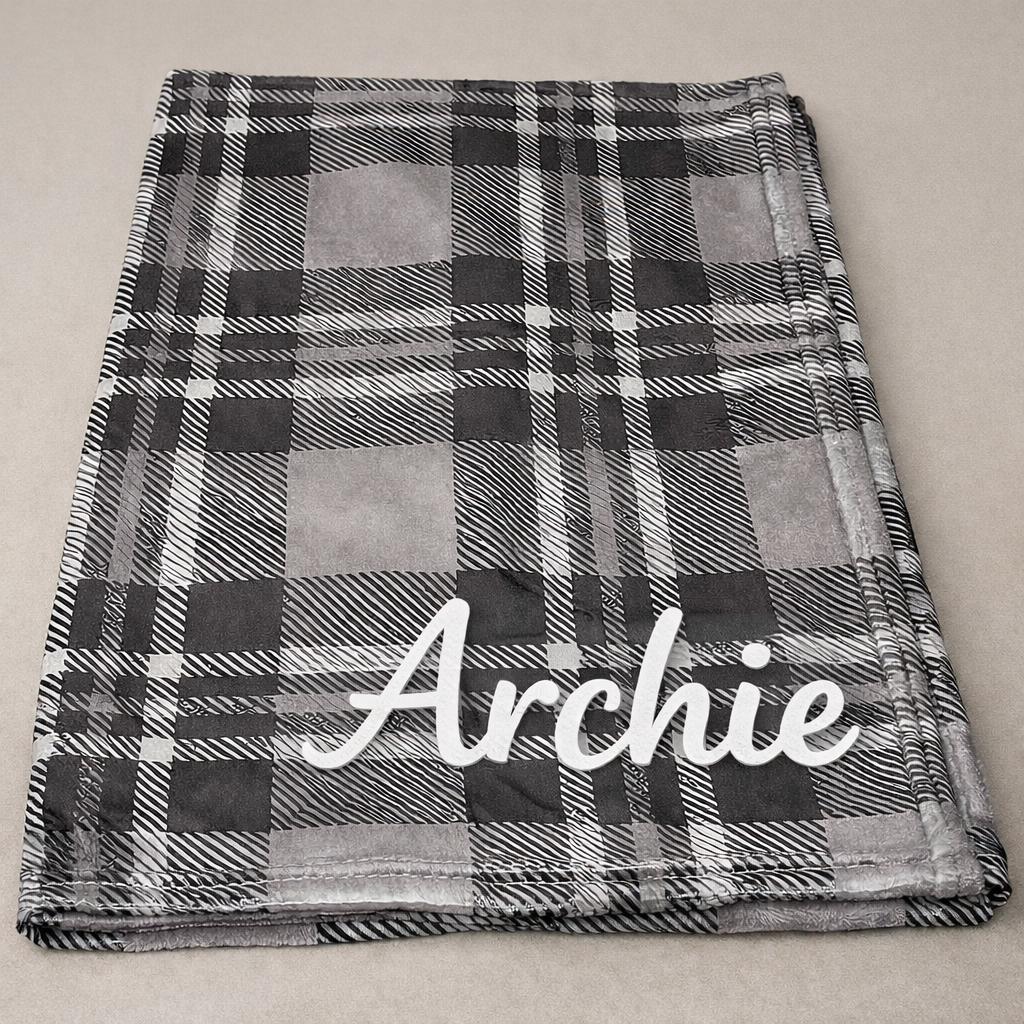 Personalised Tartan Baby Blanket