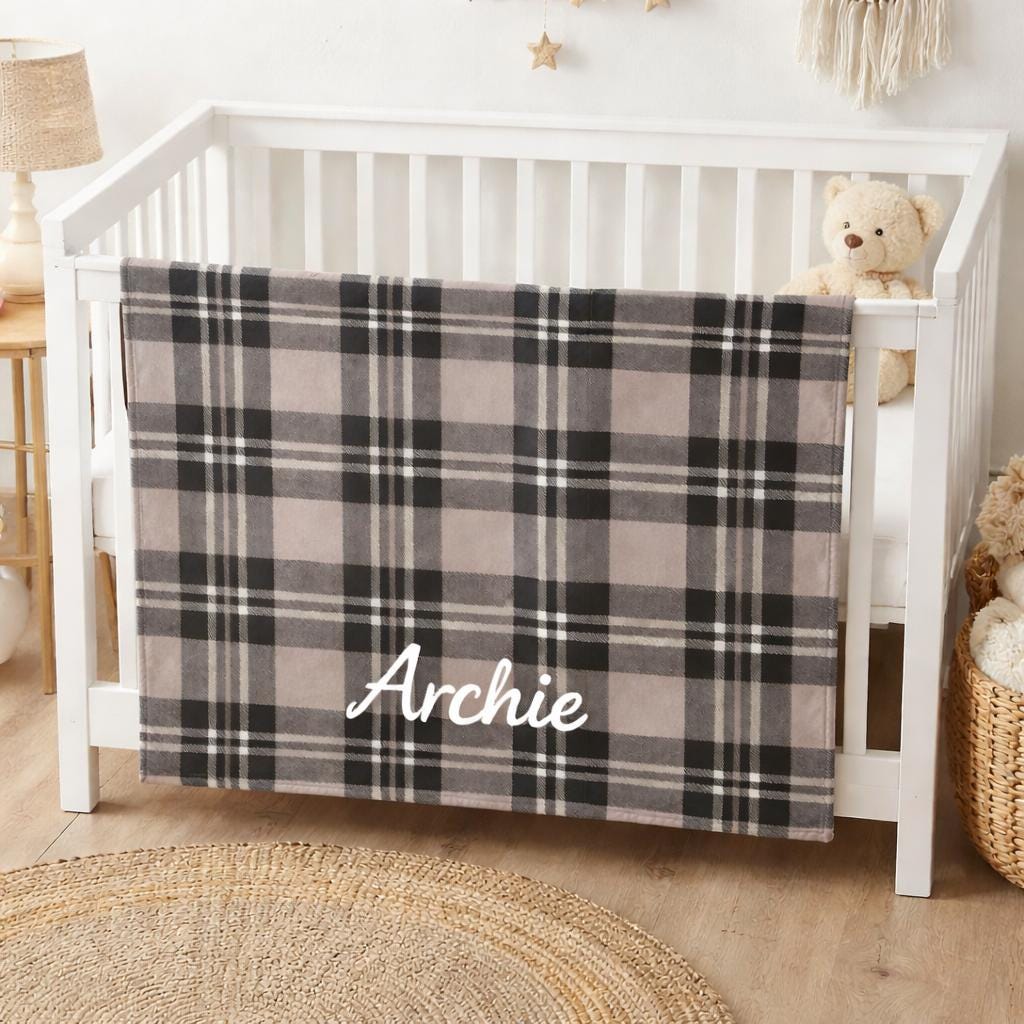 Personalised Tartan Baby Blanket