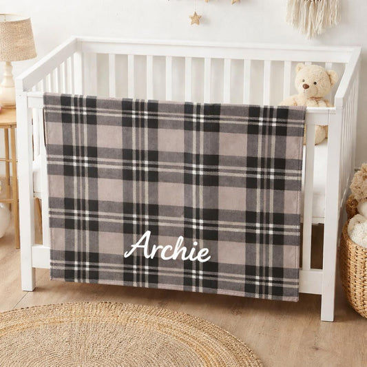 Personalised Tartan Baby Blanket