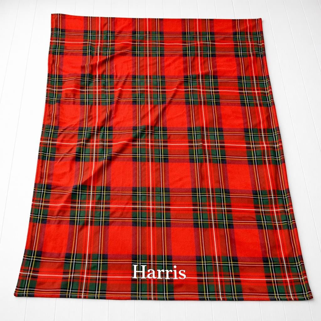 Personalised Tartan Baby Blanket