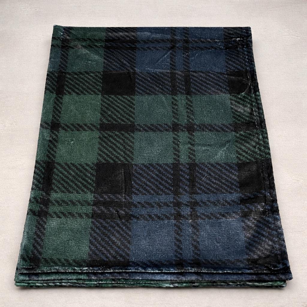 Personalised Tartan Baby Blanket |  Green Check Baby Blanket | Scottish Baby Shower Gift | Digital Printed Brushed Minky Blanket