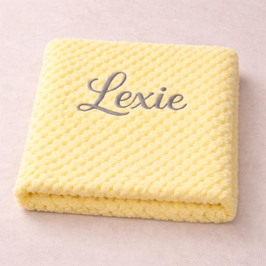 Personalised White Baby Blanket