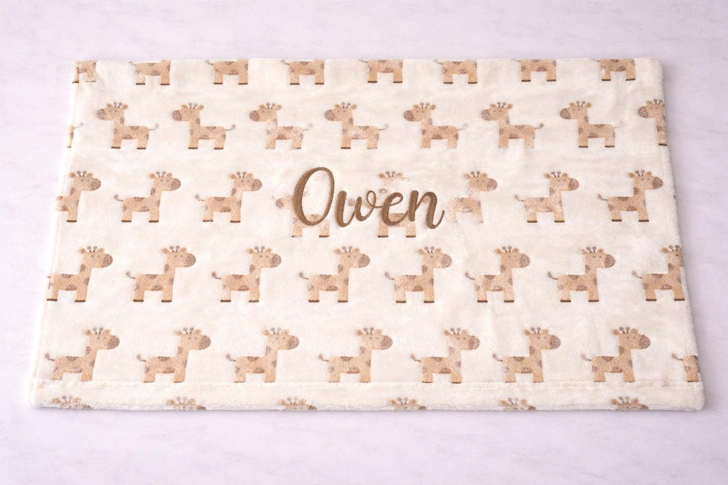 Personalised Giraffe baby blanket