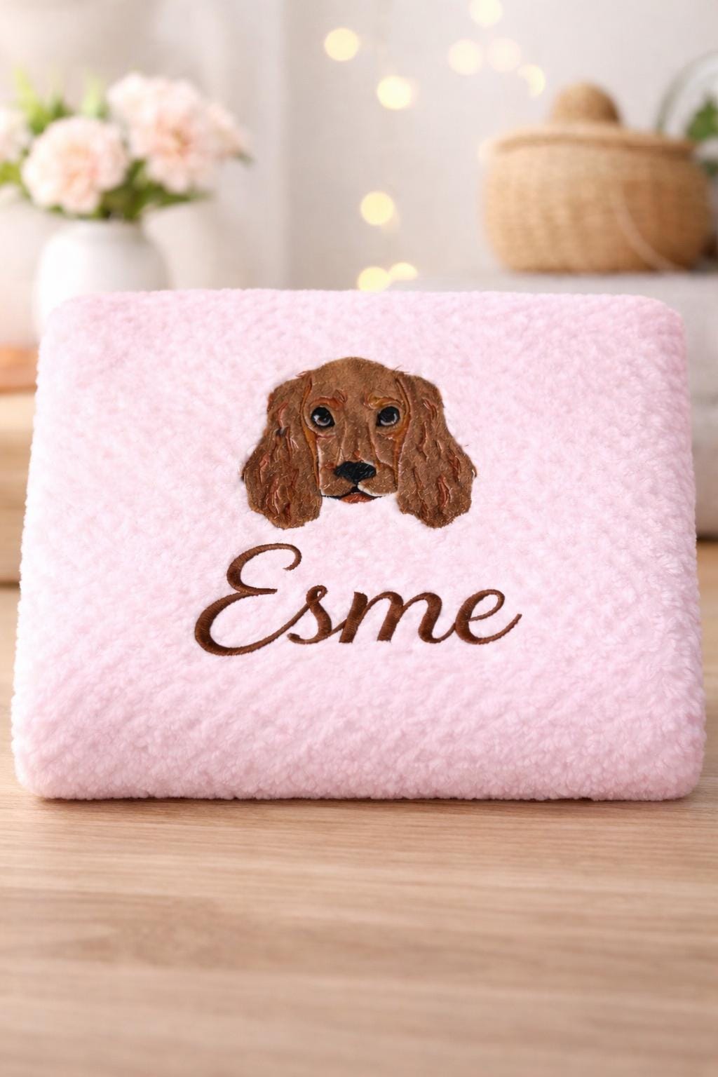 Cocker Spaniel Embroidered baby blanket
