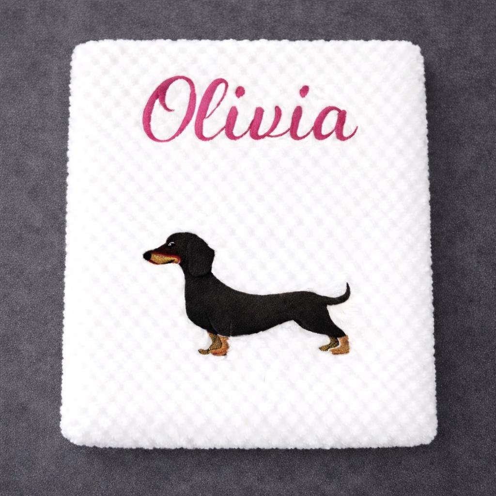 Personalised Dachshund Baby Blanket