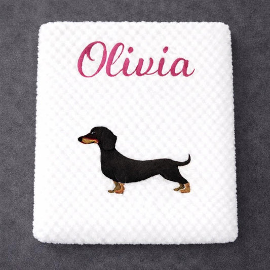 Personalised Dachshund Baby Blanket