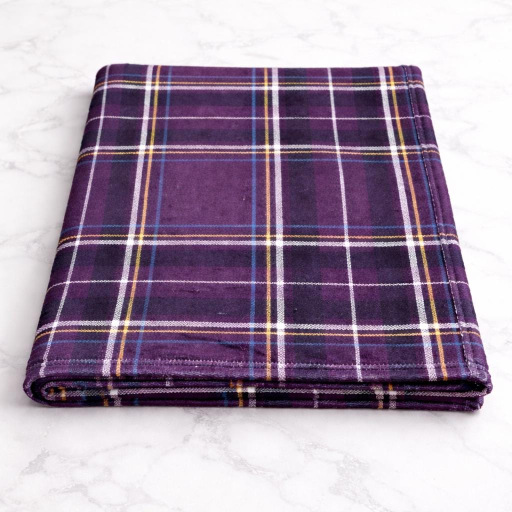Personalised Purple Tartan Baby Blanket